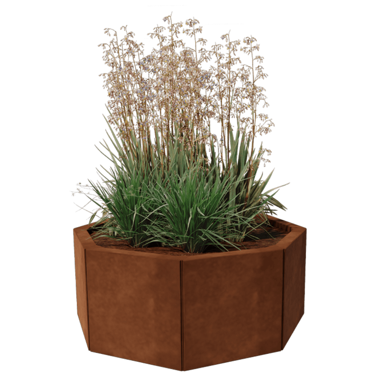 Corten čelik tegla za cvijeće - Osmerokut - 72,4 x 72,4 cm