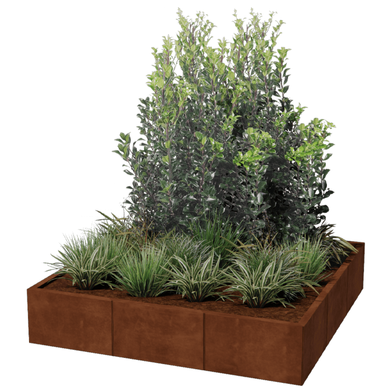 Corten čelik tegla za cvijeće XXL - Kvadrat - 150 x 150 cm