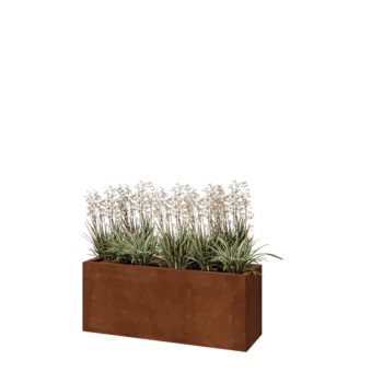 Corten čelik tegla za cvijeće - Pravokutnik - 100 x 30 x 40 cm - S donjom pločom
