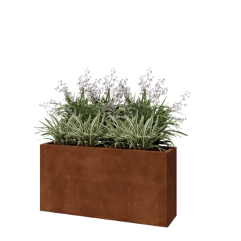 Corten čelik tegla za cvijeće - Pravokutnik - 120 x 30 x 60 cm - S donjom pločom