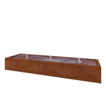 Vodeni stol od corten čelika - Lyra - 300 x 80 x 40 cm - S LED osvjetljenjem