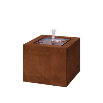 Vodeni stol od corten čelika - Lyra - 50 x 50 x 40 cm - S LED osvjetljenjem