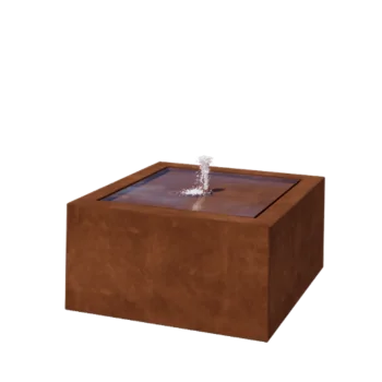 Vodeni stol od corten čelika - Lyra - 80 x 80 x 40 cm - S LED osvjetljenjem