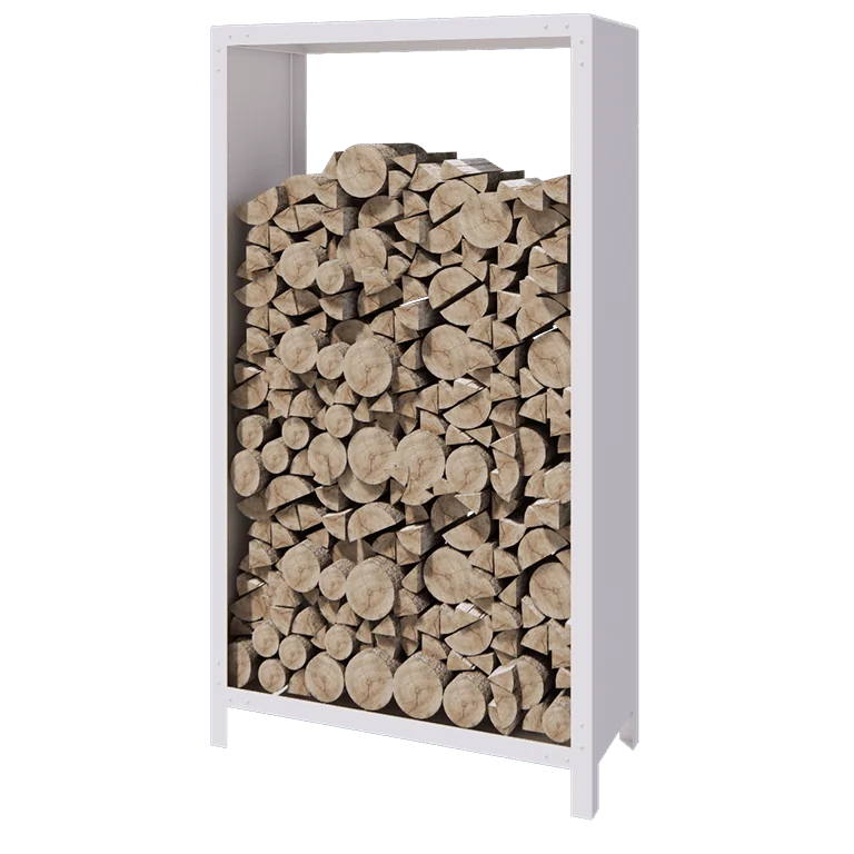 Čelično spremište za drva - Indiana - 100 x 40 x 180 cm - RAL9010 mat (bijela)