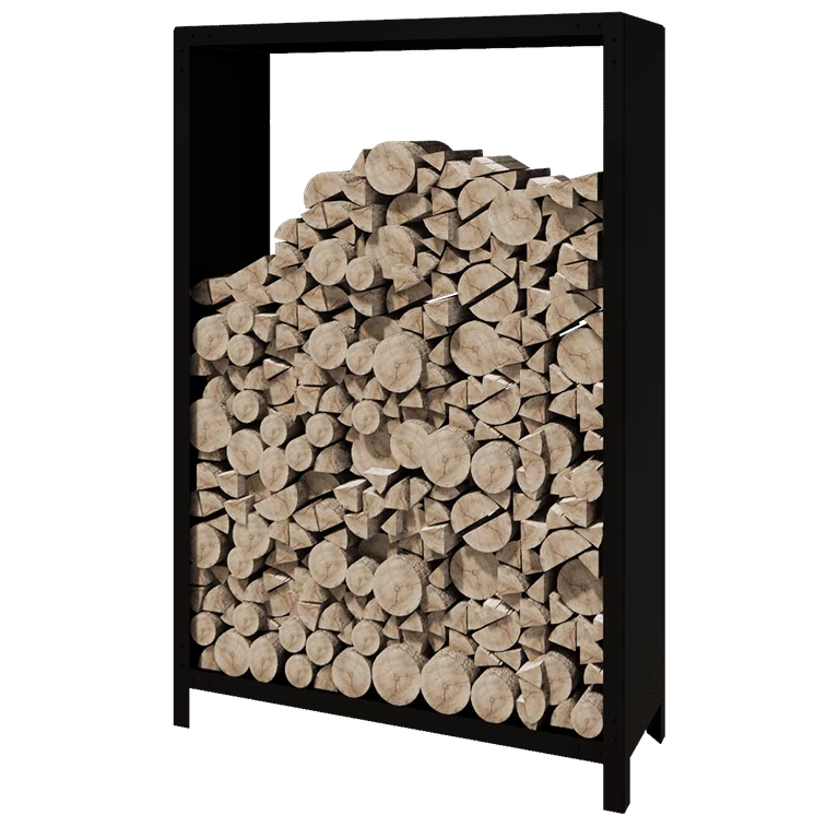 Čelično spremište za drva - Indiana - 120 x 40 x 180 cm - RAL9005 mat (crna)