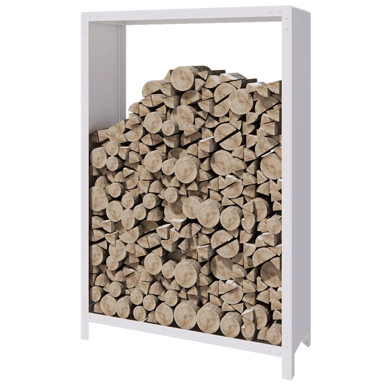 Čelično spremište za drva - Indiana - 120 x 40 x 180 cm - RAL9010 mat (bijela)