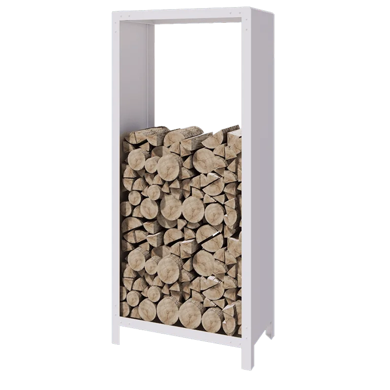 Čelično spremište za drva - Indiana - 80 x 40 x 180 cm - RAL9010 mat (bijela)