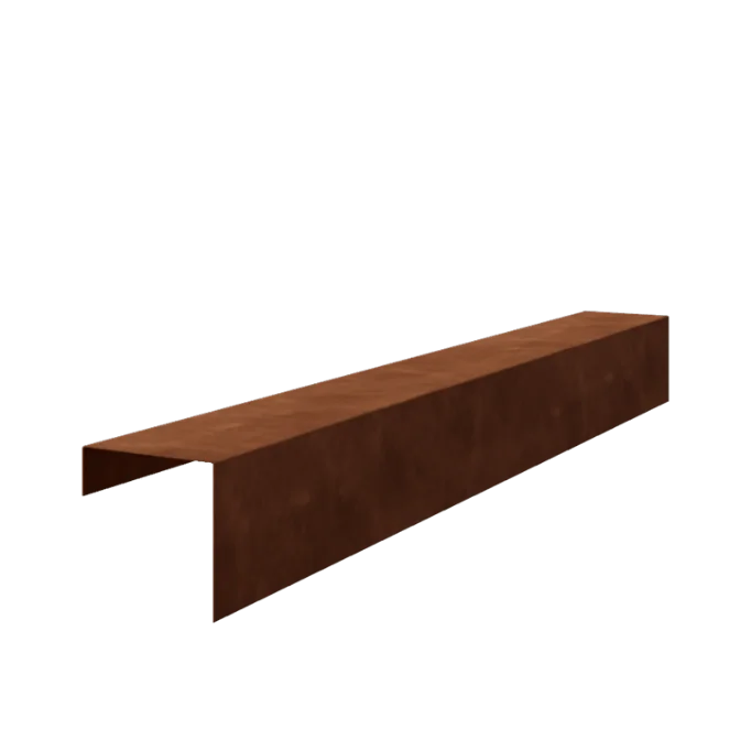 Corten čelik preklopni profil - 15 x 15 x 5 cm - 240 cm