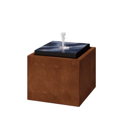 Vodeni stol od corten čelika - Orin - 50 x 50 x 40 cm - S LED osvjetljenjem