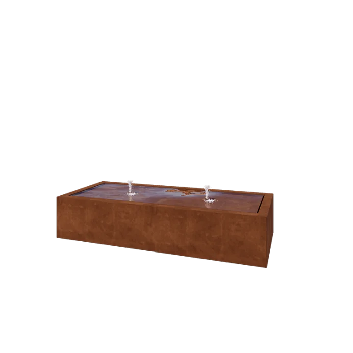 Vodeni stol od corten čelika - Lyra - 200 x 80 x 40 cm - S LED osvjetljenjem